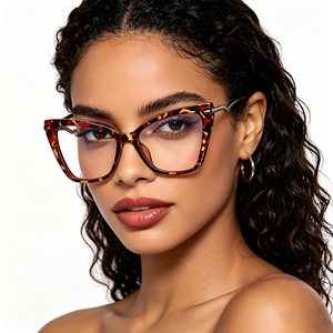Venta al por mayor TR90 anteojos ópticos de metal para mujer <span class=keywords><strong>gafas</strong></span> anti-luz azul de moda logotipo personalizado mariposa marco elegante <span class=keywords><strong>ordenador</strong></span> - Product Image 5