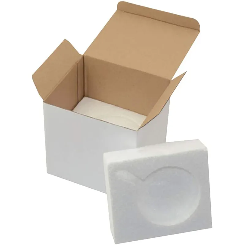 Personnalisé personnalisé papier blanc carton ondulé courrier tasse à café boîte d'emballage avec insert en mousse pour l'expédition