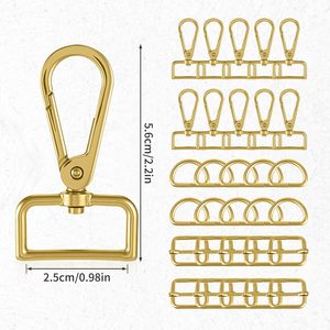 Lot de crochets mousquetons pivotants en métal, anneaux en D, quincaillerie pour sacs, accessoires pour la fabrication de sacs, crochets à gâchette pour sangles de sac - Product Image 2