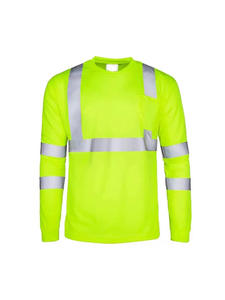 Vêtements de sécurité de chantier en coton respirant et absorbant la transpiration, à séchage rapide, conforme à la norme ANSI Classe 3, avec réflecteur LED - Product Image 3