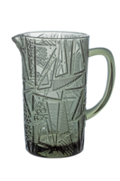 Pichet à eau en verre pressé vintage de style géométrique européen rétro, multicolore, gaufré, 1100 ml, récipient à jus en verre