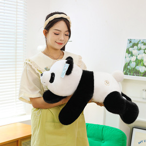 <span class=keywords><strong>Panda</strong></span> géant réaliste brodé Mengbang, peluche super douce, rembourrage en coton PP, vernissage UV, recharge USB, anti-stress - Product Image 3