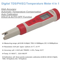 Testeur TDS/PH/TDS/EC/température numérique, analyseur professionnel avec moniteur pour la qualité de l'eau, les piscines, les Aquariums