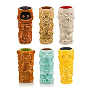 Bar fête forme personnalisée conception porcelaine Tiki tasse ensembles de tasses peinture à la main 4 Pack mini céramique grès Tiki verres à liqueur - Product Image 6