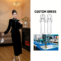 Ensemble jupe midi deux pièces en velours tissé lourdement perlé, style célébrité élégant français 6396
