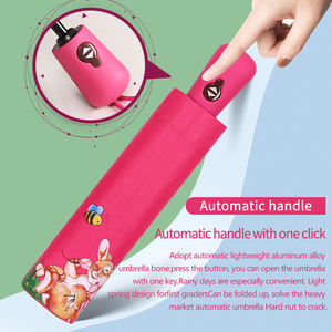 <span class=keywords><strong>Parapluie</strong></span> automatique à trois plis en caoutchouc, thème dessin animé, pour enfants, protection du soleil, noir, 1 pièce - Product Image 3