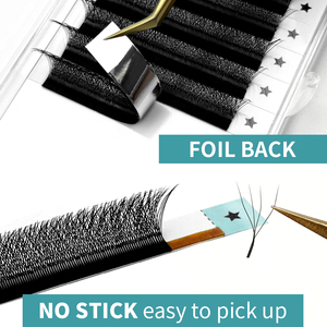 Extensions de cils personnalisées avec logo, souple, 0.07 YY, plateaux de cils en vison Clover, fournitures de cils pré-faits, volume noir mat 4D W - Product Image 5