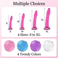 Gode Fileté de Simulation, Gode en Gelée Transparente et Cristal avec Ventouse, pour Massage Féminin et Masturbation, Vente en Gros