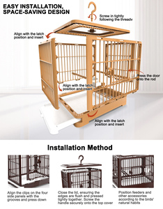 Geniş Alanlı Taşınabilir ABS Malzemeli Çevre Dostu Katlanabilir Kuş Kafesi Nefes Alabilen Gözetleme Pencereli Papağanlar İçin Ev Tipi Kuş Malzemeleri - Product Image 2
