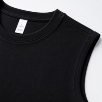 03D 230GSM Kaos Tank Top Tanpa Lengan Unisex Katun Kerah Bulat Longgar untuk Gym Kasual Polos Custom Logo Grosir