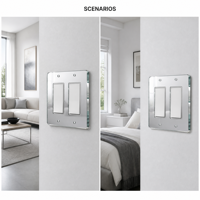 Cache-interrupteur 1 poste 1 voie en acrylique personnalisé, durable, sérigraphié, étanche, protection IP44, 10A/20A