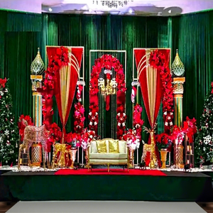 Decoración de Escenario para Recepción de Boda con Temática Árabe, Decoración de Escenario para Ceremonia de Boda Pakistaní, Decoración de Escenario para Fiesta con Temática de Boda Musulmana - Product Image 1
