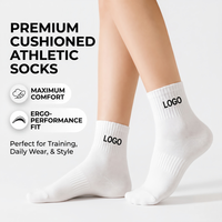 Chaussettes de sport athlétiques personnalisées avec logo, en coton côtelé, unisexe, respirantes et amortissantes, pour la course à pied, vente en gros, fabricant