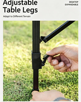 Table de camping modulaire multifonctionnelle pliable en bambou IGT, extensible, portable, réglable en hauteur, pour le camping, le barbecue et les voyages