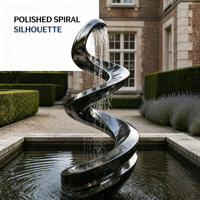 Sculpture d'art abstrait torsadée personnalisée en acier inoxydable poli, statue métallique fluide pour hôtel de luxe, cour et fontaine d'eau