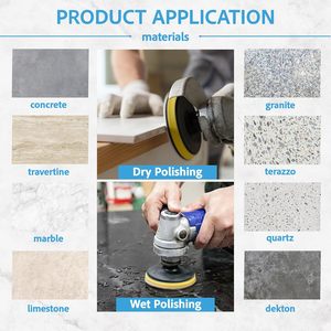 Pad Poles JDK Diamond 7 Langkah 4 Inch Basah/Kering Set 11+1 dengan Backer Pad untuk Proses Poles Granit, Beton, Marmer - Product Image 5