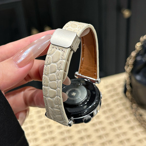 Bracelets de <span class=keywords><strong>montre</strong></span> en <span class=keywords><strong>cuir</strong></span> de crocodile de luxe 18/20/22mm bracelets en <span class=keywords><strong>cuir</strong></span> d'alligator multicolore pour femmes avec fermoir pliant magnétique - Product Image 6