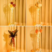 Ballon LED Bobo avec support transparent, rose artificielle et lumières féériques pour la décoration de scène de mariage, fête d'anniversaire