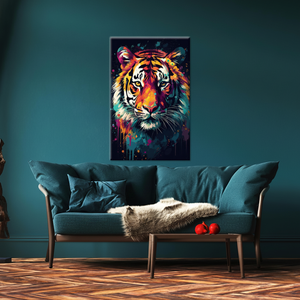 Stylish Printed Canvas Artwork: Vibrant Tiger in Modern Design,<b>WRAPPED</b> CANVAS - Product Image 3