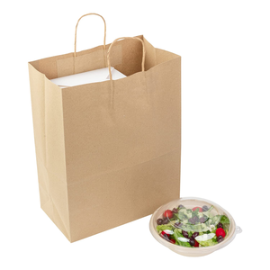 Custom logo Eco-friendly Restaurant Takeaway Burger Fast Food Taco French Fries Packaging Handle Paper <b>Bags</b> - Product Image 3