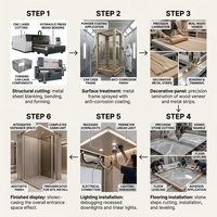 Ascenseur résidentiel pour villa 2-5 étages, capacité 400 kg, design capsule, éclairage LED, commande tactile, arrêt d'urgence, anti-chute, sans engrenages, pour appartement