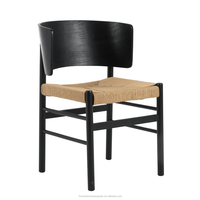 Chaise de salle à manger en bois de style italien de luxe avec siège en corde de papier, chaise en rotin célèbre, siège en corde de papier, canne WD-1563