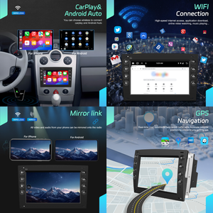 Autoradio Android Hikity 6+128/<span class=keywords><strong>4</strong></span>+64G 7'' pour <span class=keywords><strong>Renault</strong></span> Megane2 2002-2009, CarPlay sans fil, Android Auto, GPS WIFI/GPS OEM - Product Image 3