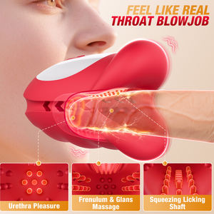 Masturbator mulut besar silikon, olahraga penunda Penis elektrik cangkir latihan Oral untuk Glans vibrator - Product Image 3