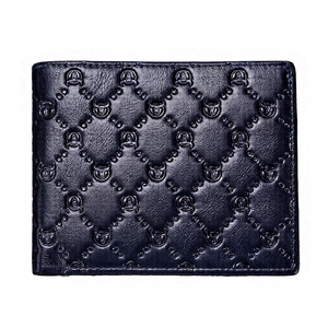 2026 Hot selling Luxury Custom <b>RFID</b> Blocking Short <b>Card</b> Holder <b>Wallet</b> with Letter & Character Design Genuine Leather Men's - Product Image 1