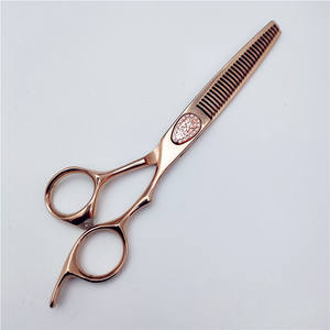 Ciseaux à cheveux Golden 440C à tête droite, ciseaux à effiler, pour usage professionnel, en acier inoxydable, finition électrophorétique - Product Image 5