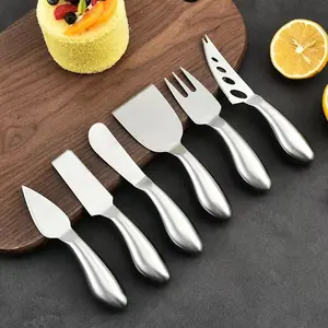 Set pisau keju Mini Stainless Steel, aksesoris dapur alat pemotong keju berlapis tembaga emas mawar