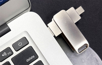 Flash Drive OEM Grosir 64GB 32GB 2-in-1 Tipe-C USB 3.0 OTG Dual Interface Rotating Pen Drive untuk Smartphone dan PC