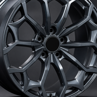 Nouvelle jante en alliage d'aluminium forgé à 5 branches, motif Y Mesh, finition Gunmetal, logo personnalisé, jante de voiture hexagonale, 16-22 pouces, 5x114.3