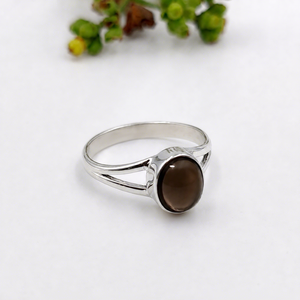 Natural Smoky <b>Quartz</b> <b>Ring</b> 925 Sterling Silver <b>Ring</b> Handmade Gemstone <b>Ring</b> Split Band <b>Ring</b> Wholesale Jewelry - Product Image 5