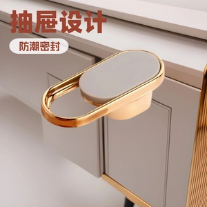 Poignée de tiroir Xinjunye à trou unique, bouton de porte de placard minimaliste en plastique pour meubles et tiroirs de rangement - Product Image 2