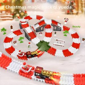 Nuevo Set de Tren Navideño 2025, 233 Piezas, Motor Eléctrico DIY, Vías Flexibles, Tren de Juguete Navideño con Santa Claus para Niños y Niñas - Product Image 4