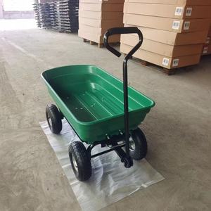 Chariot de jardin polyvalent robuste à quatre roues chariot à benne basculante chariot à brouette utilitaire traction en plastique multifonctionnelle - Product Image 3