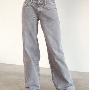 Jean baggy décontracté pour femme, style rétro, nouvelle collection, taille basse, jambe large, en denim respirant, personnalisable, OEM, lavage tendance - Product Image 4