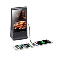Système de commande de table portable à double écran pour restaurant, alimenté par batterie, WiFi Android, 8 pouces