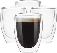 Tasse à café, thé, cappuccino en verre céramique borosilicate à double paroi isolée de 12 oz (350 ml) pour boissons chaudes et froides