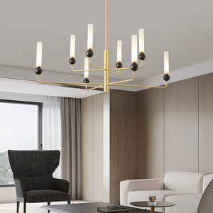 โคมไฟระย้าทองแดงสไตล์นอร์ดิกโพสต์โมเดิร์น สำหรับห้องนั่งเล่น ห้องรับประทานอาหาร ห้องทำงาน ห้องนอน โคมไฟเพดานแบบมินิมอลสุดหรู - Product Image 3