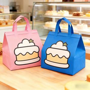 Custom Logo Non-woven with Aluminum Insulation Handbag Refrigerated Bags for Cake Milk <b>Tea</b> Thermal Bag Non Woven Cooler Bag - Product Image 1