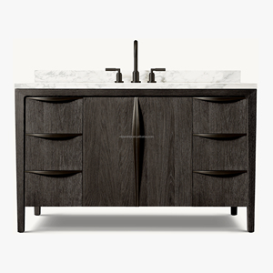 <span class=keywords><strong>Mobile</strong></span> <span class=keywords><strong>Bagno</strong></span> Moderno in Rovere Pinnacle, Lavabo con Top in Marmo Carrara a 6 Cassetti e 2 Ante, <span class=keywords><strong>Mobile</strong></span> Lavabo di Lusso per Villa, Soluzione di Archiviazione Versatile - Product Image 4
