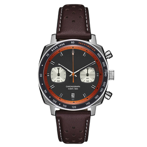 Montre pour homme chronographe classique avec logo de marque personnalisé, marquages et aiguilles superlumineux, modèle Marina, entièrement en acier inoxydable 316L U3068 - Product Image 6