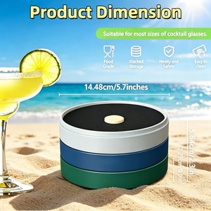 Ensemble de 3 plateaux à <span class=keywords><strong>sel</strong></span> en plastique pour margaritas avec 2 éponges, outil de bar pour sucre et <span class=keywords><strong>sel</strong></span>, idéal pour les cocktails - Product Image 3