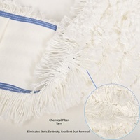 Serpillère plate industrielle pour le dépoussiérage de grandes surfaces, base en toile bleue pivotante à 360°, manche en aluminium pour le nettoyage des entrepôts, des aéroports et des couloirs