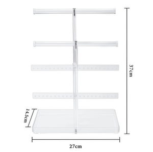 Présentoir à bijoux en acrylique poli, design minimaliste moderne, empilable, avec plateau inférieur, montage facile, écologique - Product Image 2
