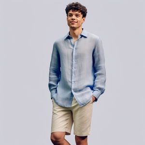 All'ingrosso camicie <span class=keywords><strong>di</strong></span> cotone e <span class=keywords><strong>lino</strong></span> tasche Casual personalizzate con bottone <span class=keywords><strong>a</strong></span> manica lunga da <span class=keywords><strong>uomo</strong></span> camicie <span class=keywords><strong>di</strong></span> <span class=keywords><strong>lino</strong></span> - Product Image 5