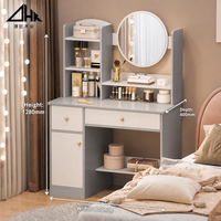 Ensemble de coiffeuse modulaire moderne avec miroir LED intelligent et grand meuble de rangement