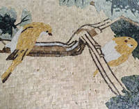 Mosaïque de marbre de luxe pour sol de hall d'entrée, motif médaillon mural